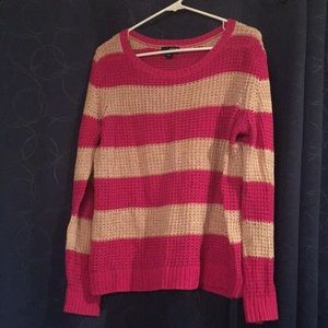 Pink & Tan striped sweater